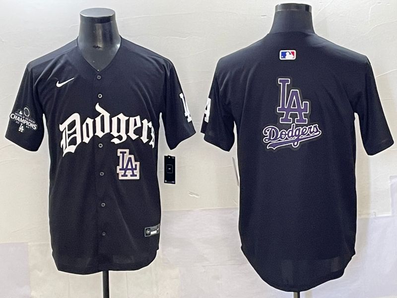 Men 2025 Los Angeles Dodgers Blank Black Seventh generation Joint Name Nike MLB Jersey style 6